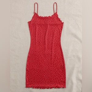 Lettuce Trim Allover Heart Bodycon Dress